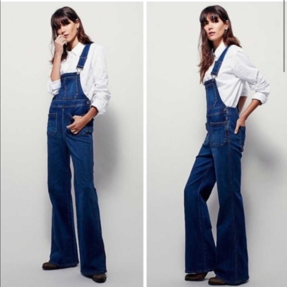 Free People Teague Retro Wide Leg Flare Overall